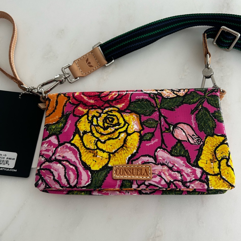 Consuela Vibrant Floral Crossbody Bag - Pink and Yellow - Picture 4 of 5